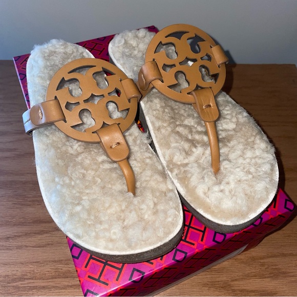 Tory Burch Miller Cloud Shearling Lined Sandals